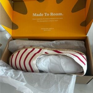 Soludos Red and White Striped Espadrilles